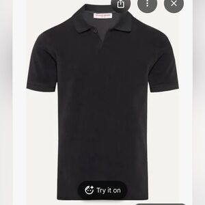 Orlebar Brown Men's Black Terry Cloth Polo